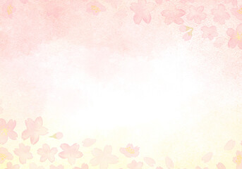 シンプルな水彩の桜の背景イラスト4