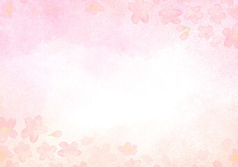 Fototapeta na wymiar シンプルな水彩の桜の背景イラスト3