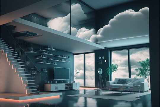 Digital illustration about technology and house.
