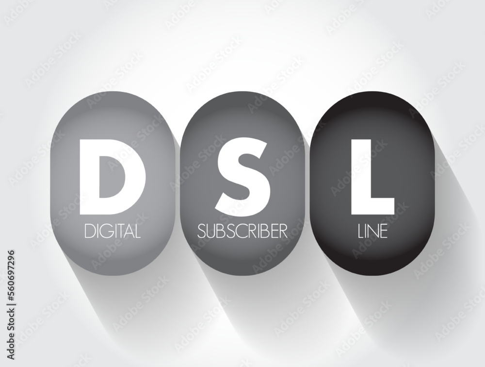 Poster dsl digital subscriber line - technology that are used to transmit digital data over telephone lines