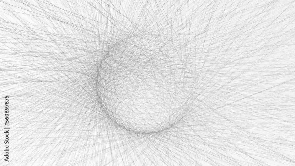Aufkleber haotic lines spinning around and make up a bug ball shape silhouette. clean minimal creative graphic