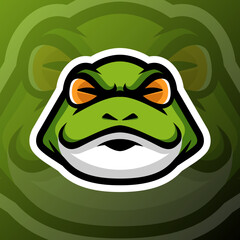 vector graphics illustration of a frog in esport logo style. perfect for game team or product logo