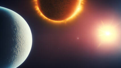 Obraz premium Deep space scenery background created with Generative AI technology