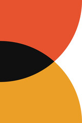Abstract geometric minimalist artwork. Vector illustration made of simple shapes like circle, square, triangle. Retro background in Bauhaus style and bold colors: red, yellow, blue and black on white