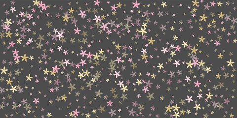 Silene rustic flowers vector illustration. Small field blossom elements scattered. Birthday card ornament. Cartoon flowers Silene minimal bloom. Striped petals.