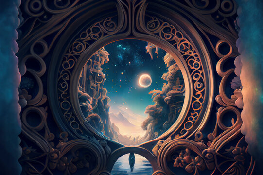 Interdimensional travel and parallel universes, ai illustration