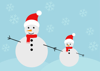 simple vector illustration funny snowman 