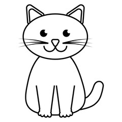 simple vector illustration small cartoon cat