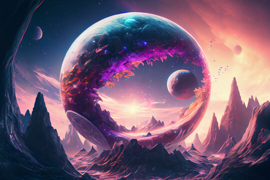 Interdimensional travel and parallel universes, ai illustration