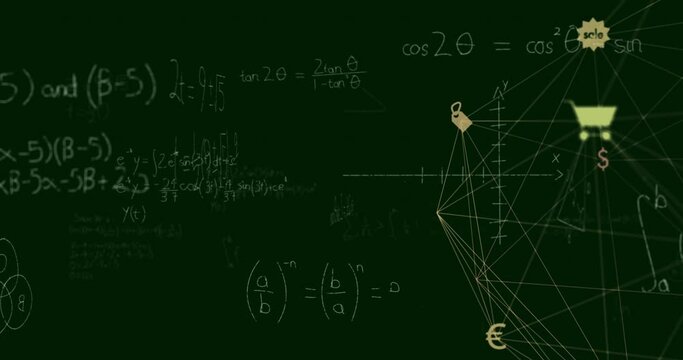 Animation of mathematical equations and network of connections