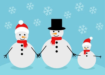 simple vector illustration funny snowman 