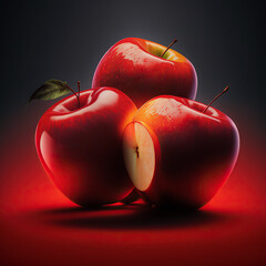 shiny red apples. generative ai