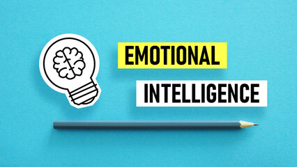 Emotional intelligence at work is shown using the text