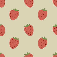 Strawberry  vector ilustration seamless patern.Great for textile,fabric,wrapping paper,and any print.Vintages style.