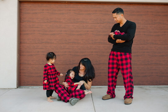 Mom And Dad With Children 