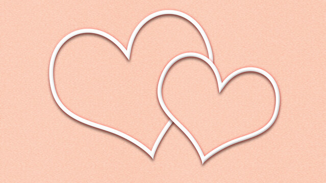 heart on paper pink for valentine card