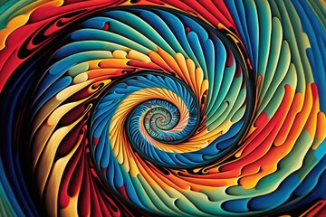 Abstract background with colorful spiral swirl. Generative AI