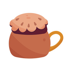 Isolated colored hot drink mug with foam icon Vector