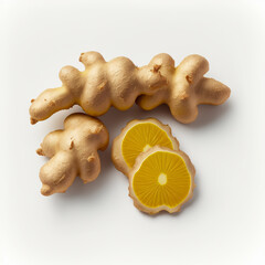 Ginger Root on a White Background