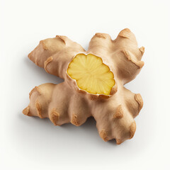 Ginger Root on a White Background
