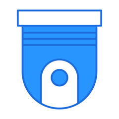 CCTV technology icon with blue outline style. Concept, digital, data, abstract, network, internet, tech. Vector Illustration
