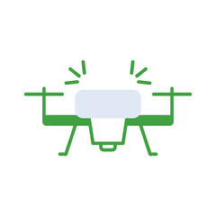 Drone technology icon collection with green outline style. Concept, digital, data, abstract, network, internet, tech. Vector Illustration