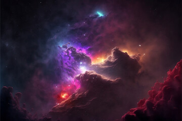 Fototapeta premium Bursting star field Galaxy, Generative AI.