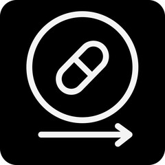 Solid drugs pill circle arrows icon