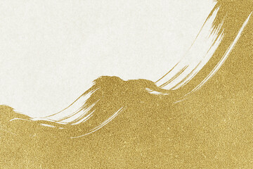 白い紙に金色の絵具で描いた背景素材
