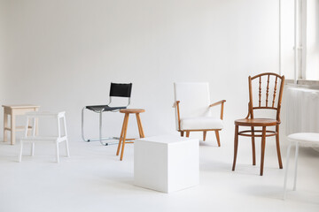 Photo studio interior with chairs