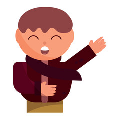 Isolated male character with winter clothes Vector