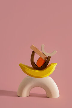 Composition of wooden objects