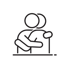 People hug each other, friends embrace - vector graphic.