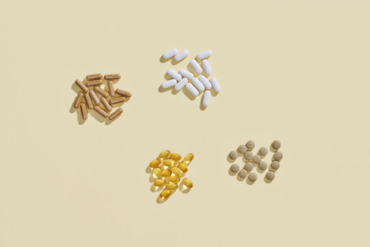 Supplements and vitamins with medicinal herbs.