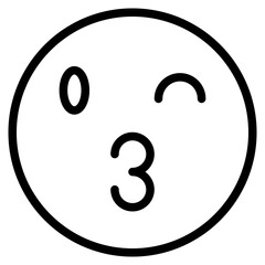 emoticon love face line icon