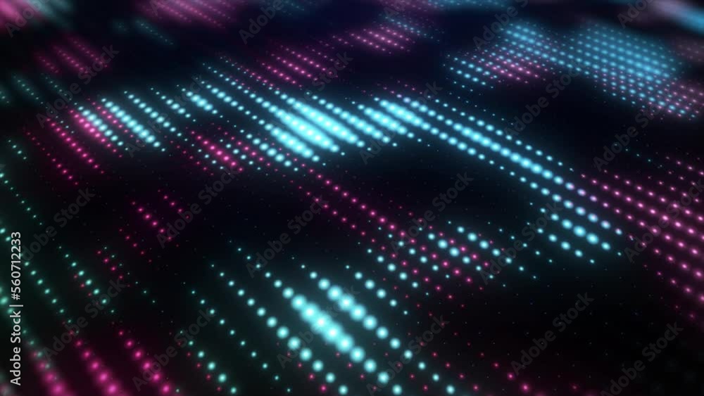 Poster glowing dot particle futuristic technology background, digital dot moving on screen high tech backgr