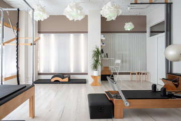 Interior of modern pilates studio