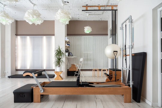 Interior of modern pilates studio
