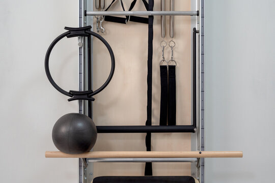 Pilates springboard with ball and ring