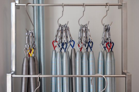 Springs of pilates reformer in studio