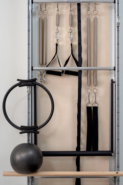 Pilates springboard with ball and ring