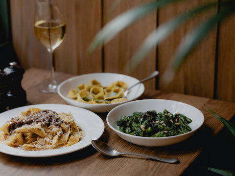 A selection of pasta dishes 