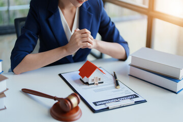 Law, Consultation, Agreement, Contract, Concept Attorney or Lawyer is sitting and accepting...