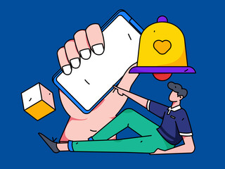 Notice bulletin vector creative flat hand drawn illustration
