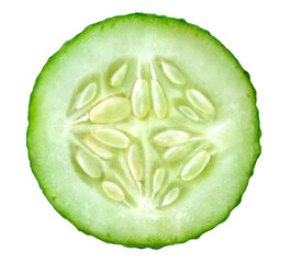 One cucumber piece cut out