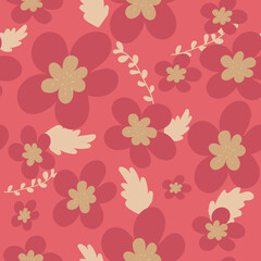 Garden flower, plants ,botanical ,seamless pattern vector design for fashion,fabric,wallpaper and all prints on green mint background color. Cute pattern in small flower. Small colorful flowers.