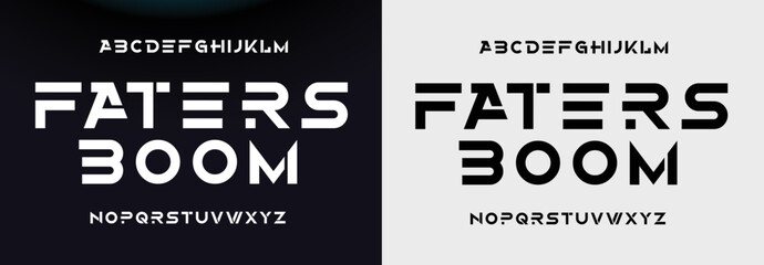 FATERS BOOM Modern Bold Font. Regular Italic Number Typography urban style alphabet fonts for fashion, sport, technology, digital, movie, logo design, vector illustration