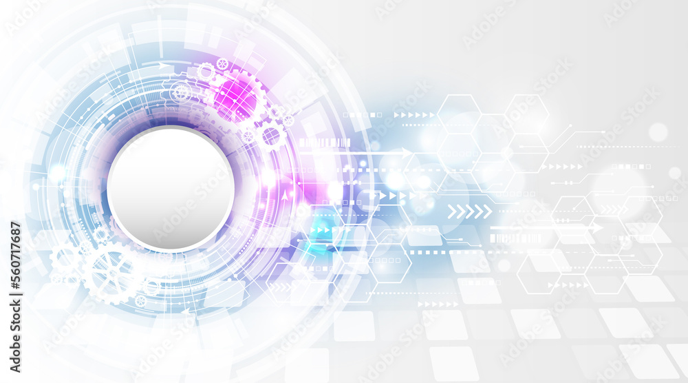 Poster abstract background image, high tech technology concept and communication network of modern world