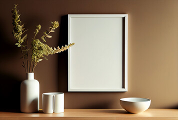 Empty picture frame with copy space for quotes, products, photos Generative AI