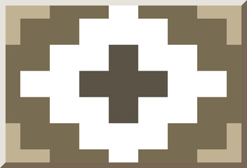 Antique square tile botanic garden vintage pattern pixel cross geometry kaleidoscope